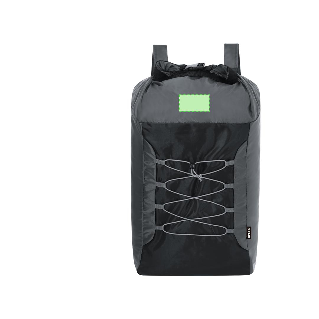 Mochila plegable de RPET 210D/Ripstop de gran formato con cordones elásticos y cierre bucle