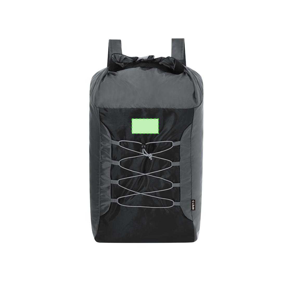 Mochila plegable de RPET 210D/Ripstop de gran formato con cordones elásticos y cierre bucle
