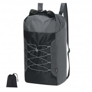 Mochila plegable de RPET 210D/Ripstop de gran formato con cordones elásticos y cierre bucle