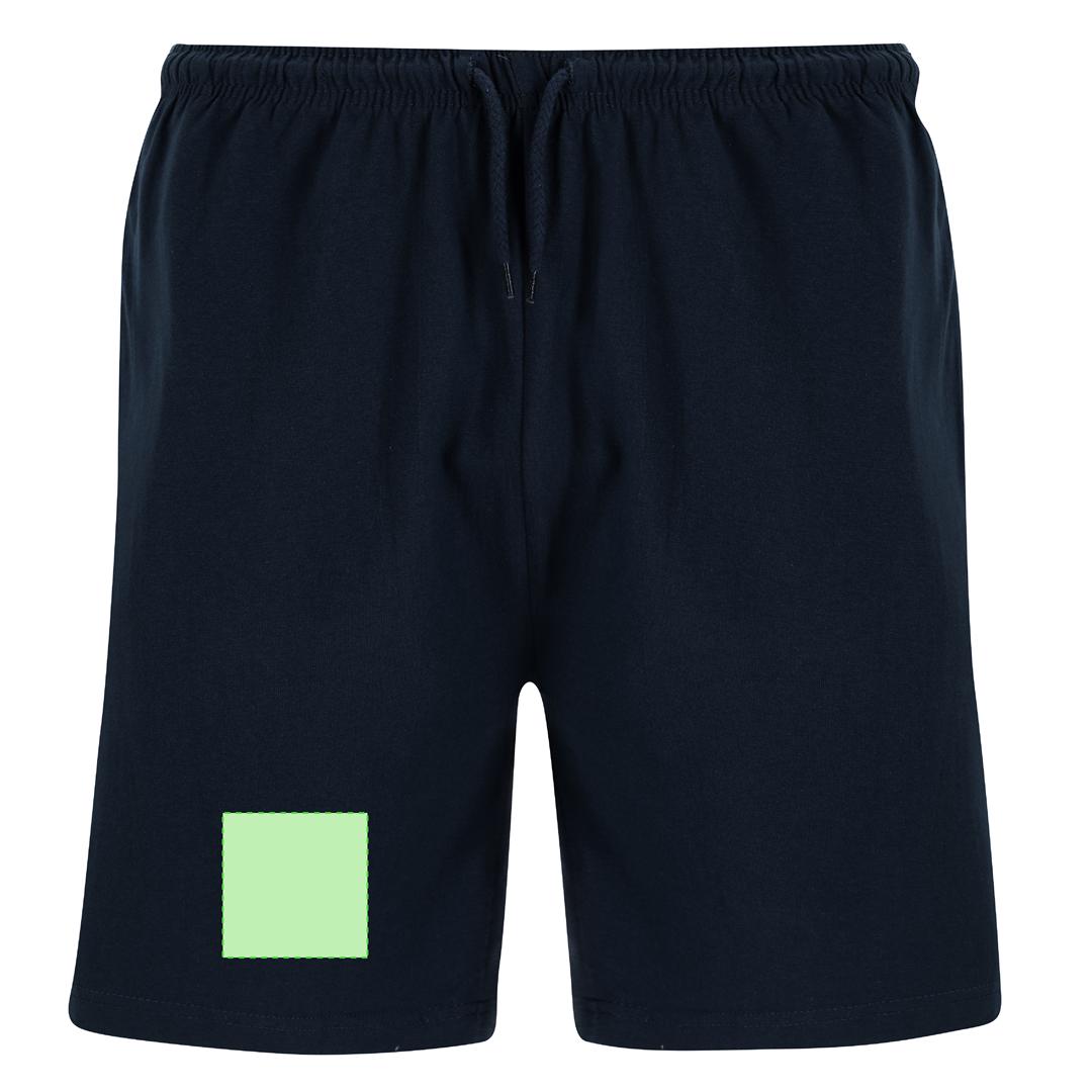Pantalón corto Raffy adulto — 100% algodón Ring Spun Single Jersey 200 g/m², bolsillos laterales y cinturilla elástica con cordón ajustable