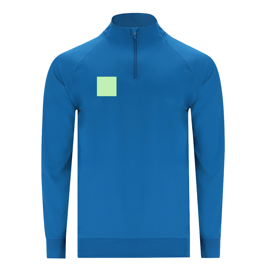 Sudadera técnica Brewer adulto — 100% poliéster transpirable 200 g/m² con interior brushed, media cremallera, manga ranglán y canalé 1x1