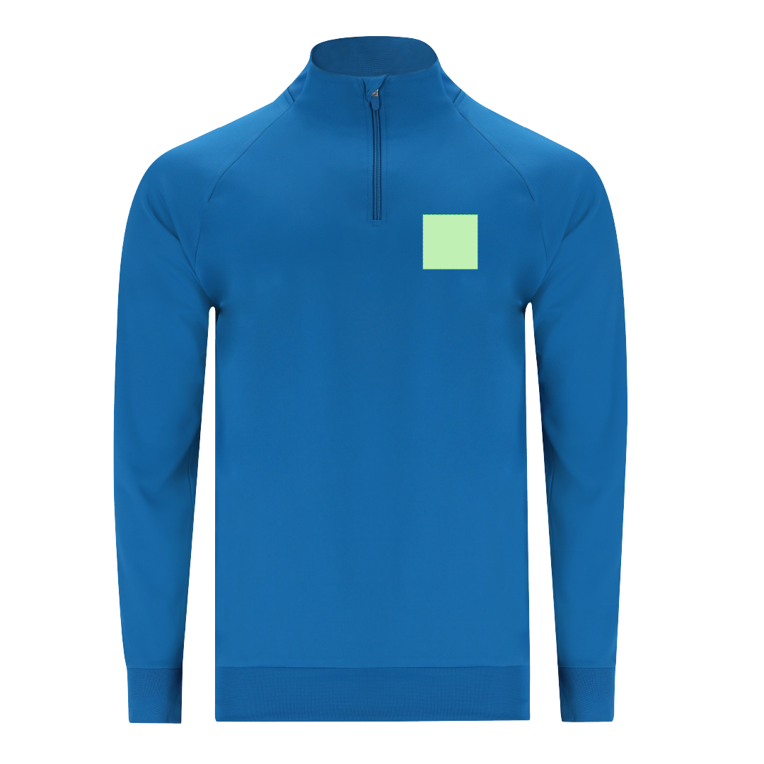 Sudadera técnica Brewer adulto — 100% poliéster transpirable 200 g/m² con interior brushed, media cremallera, manga ranglán y canalé 1x1