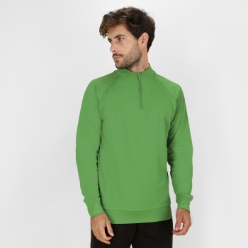 Sudadera técnica Brewer adulto — 100% poliéster transpirable 200 g/m² con interior brushed, media cremallera, manga ranglán y canalé 1x1
