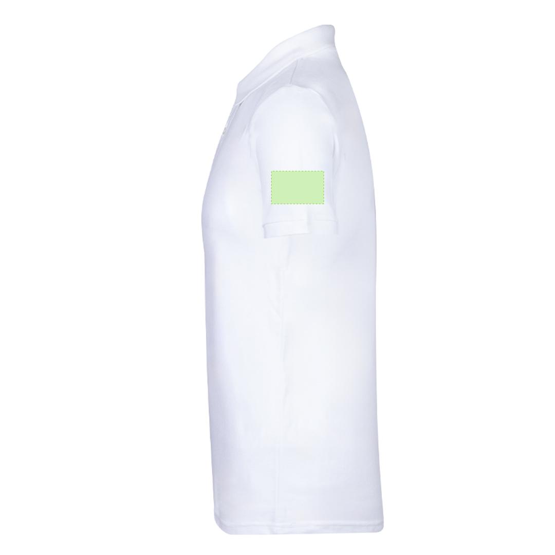 Polo Chaplin adulto blanco — 100% algodón Ring Spun piqué 200 g/m², tapeta 3 botones mate, ribetes y aperturas laterales