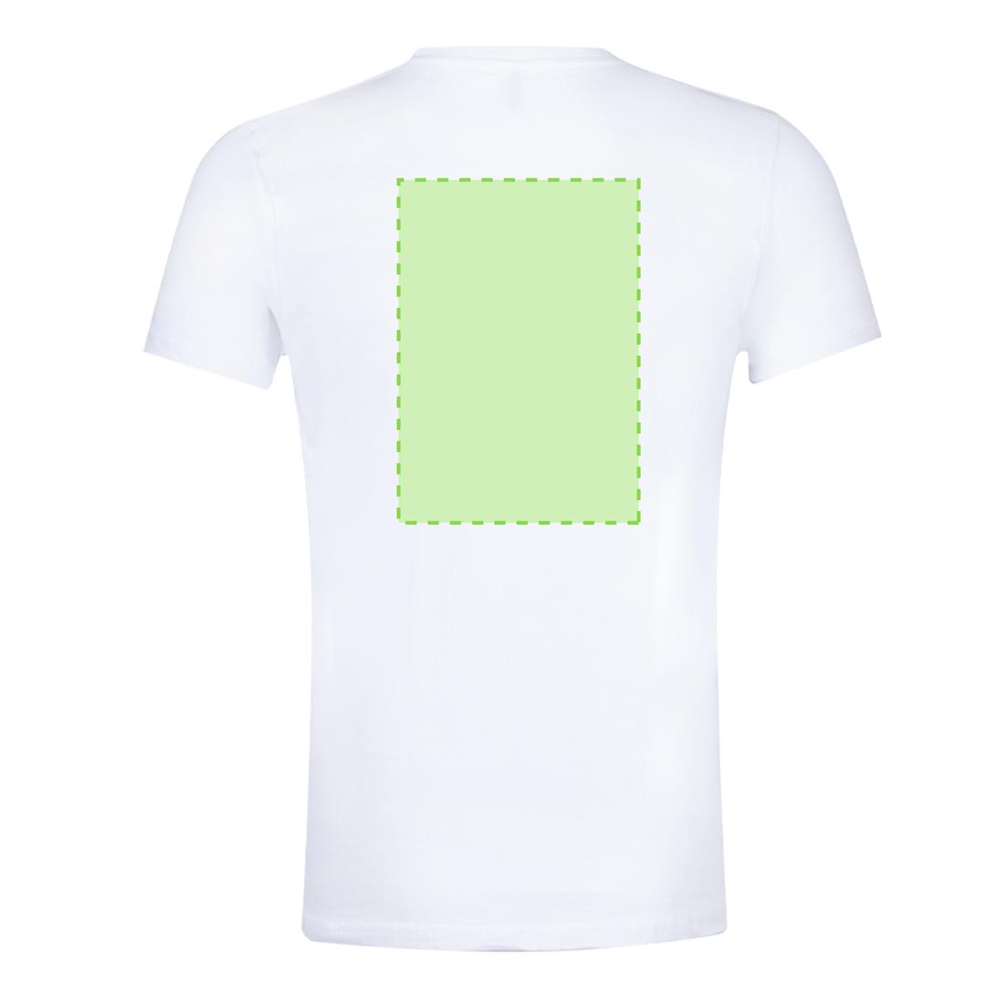 Camiseta Stiles adulto blanca — 100% algodón Ring Spun 170 g/m², cuello redondo 4 capas canalé 1x1, costuras laterales y cubrecos