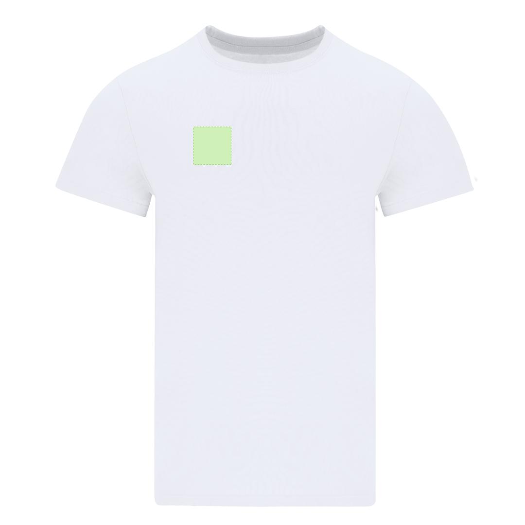Camiseta Stiles adulto blanca — 100% algodón Ring Spun 170 g/m², cuello redondo 4 capas canalé 1x1, costuras laterales y cubrecos
