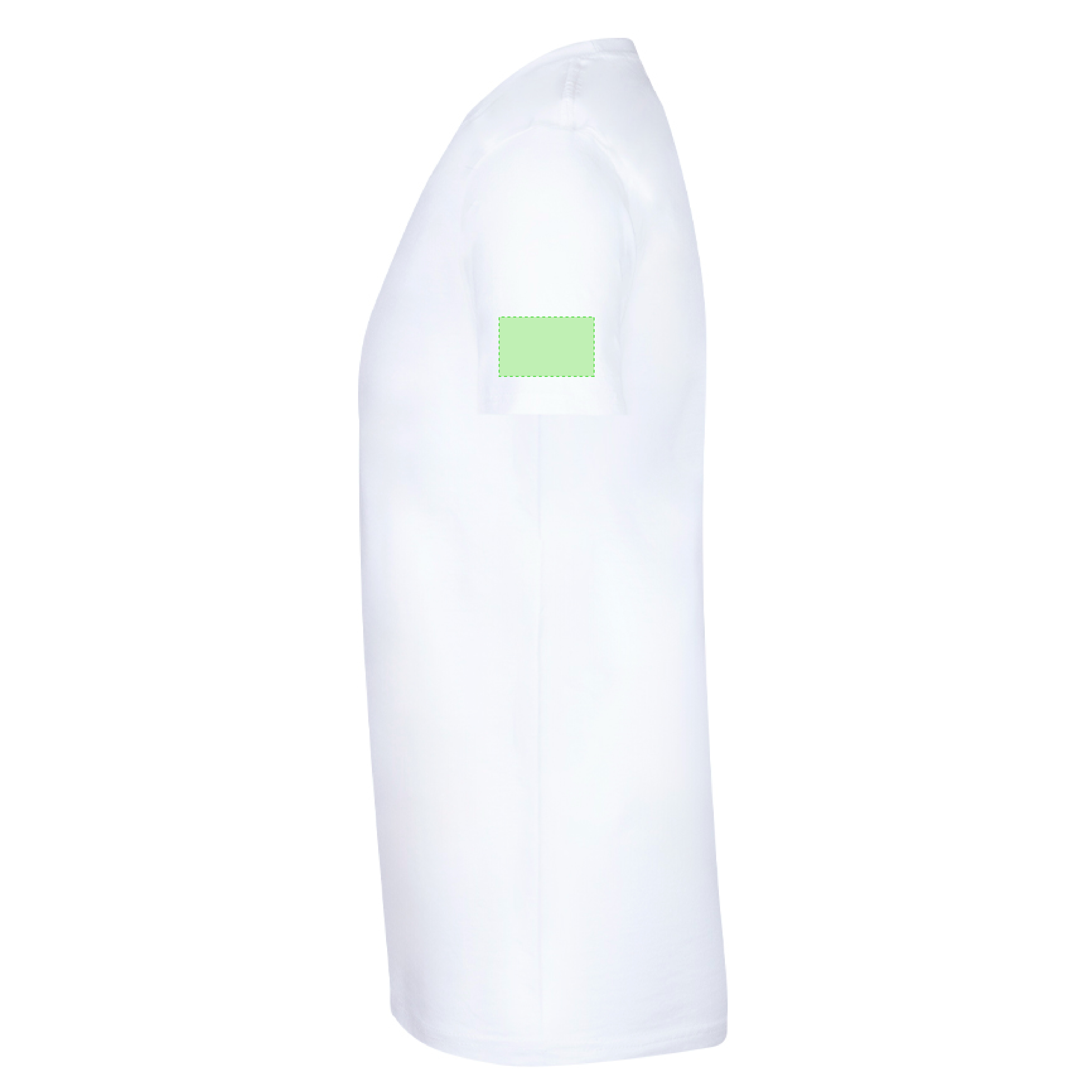 Camiseta Perkins adulto blanca — 100% algodón Ring Spun 190 g/m², tubular con cuello canalé 1x1 con elastano y cubrecosturas