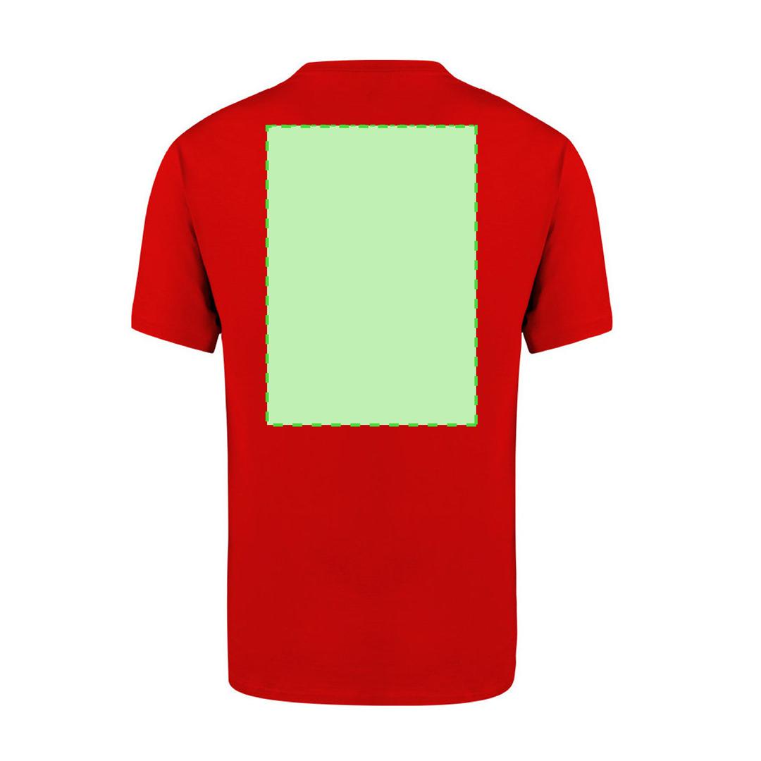 Camiseta Perkins adulto color — 100% algodón Ring Spun 190 g/m², tubular con cuello canalé 1x1 con elastano y cubrecosturas