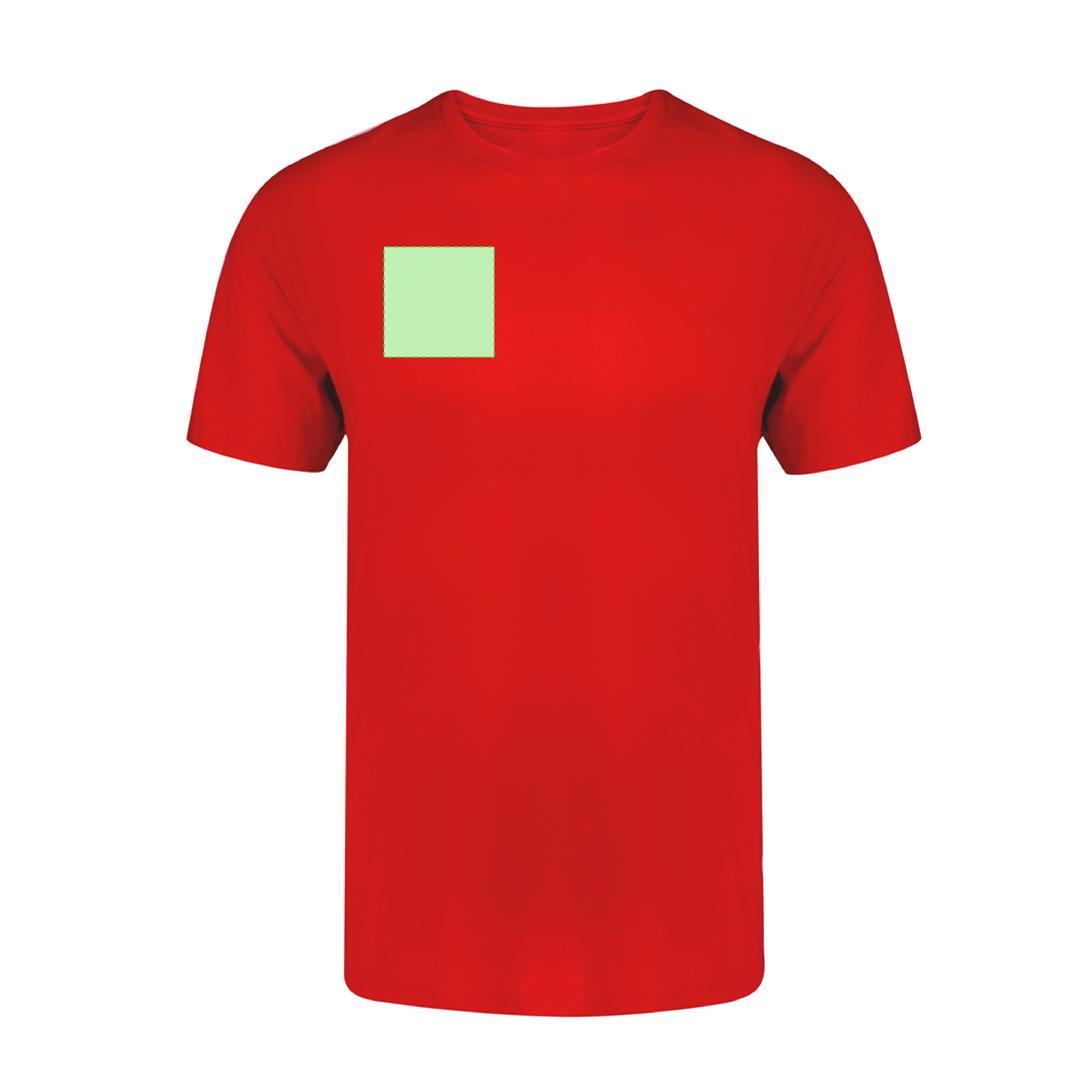 Camiseta Perkins adulto color — 100% algodón Ring Spun 190 g/m², tubular con cuello canalé 1x1 con elastano y cubrecosturas