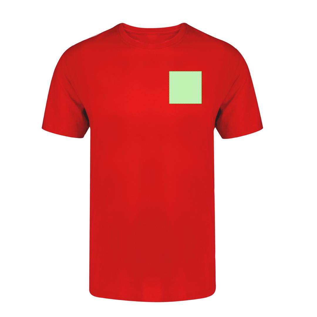 Camiseta Perkins adulto color — 100% algodón Ring Spun 190 g/m², tubular con cuello canalé 1x1 con elastano y cubrecosturas