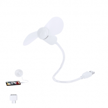 Mini ventilador flexible dual (USB-A y Tipo-C)