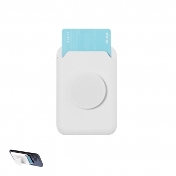 Tarjetero-soporte magnético para smartphone con función atril