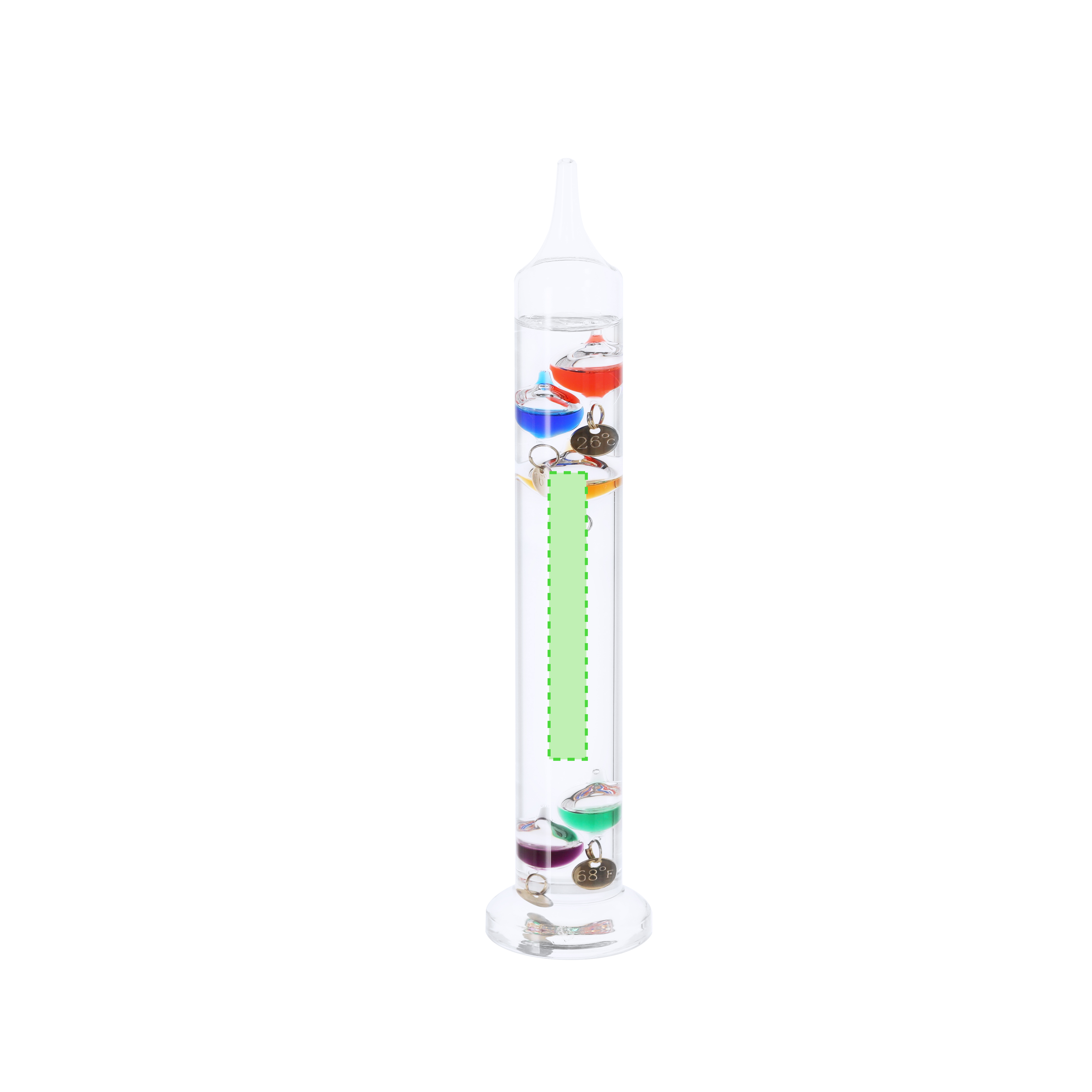 Termómetro de Galileo de cristal borosilicato
