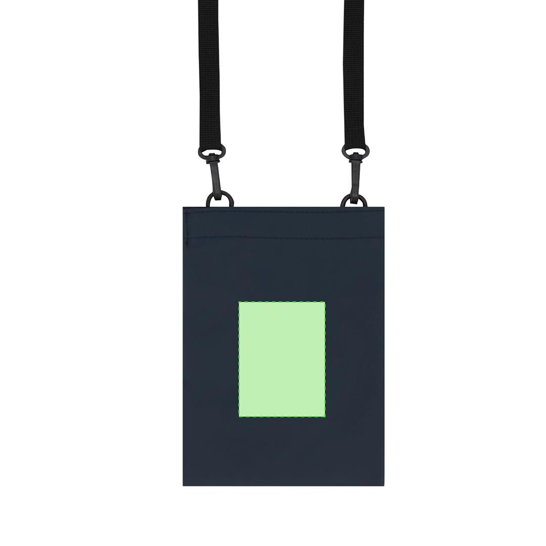 Portatodo de PU suave con velcro, fuelle extensible y doble mosquetón giratorio