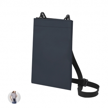 Portatodo de PU suave con velcro, fuelle extensible y doble mosquetón giratorio