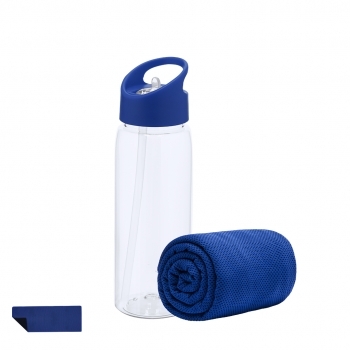 Bidón deportivo de RPET 800 ml con toalla de microfibra