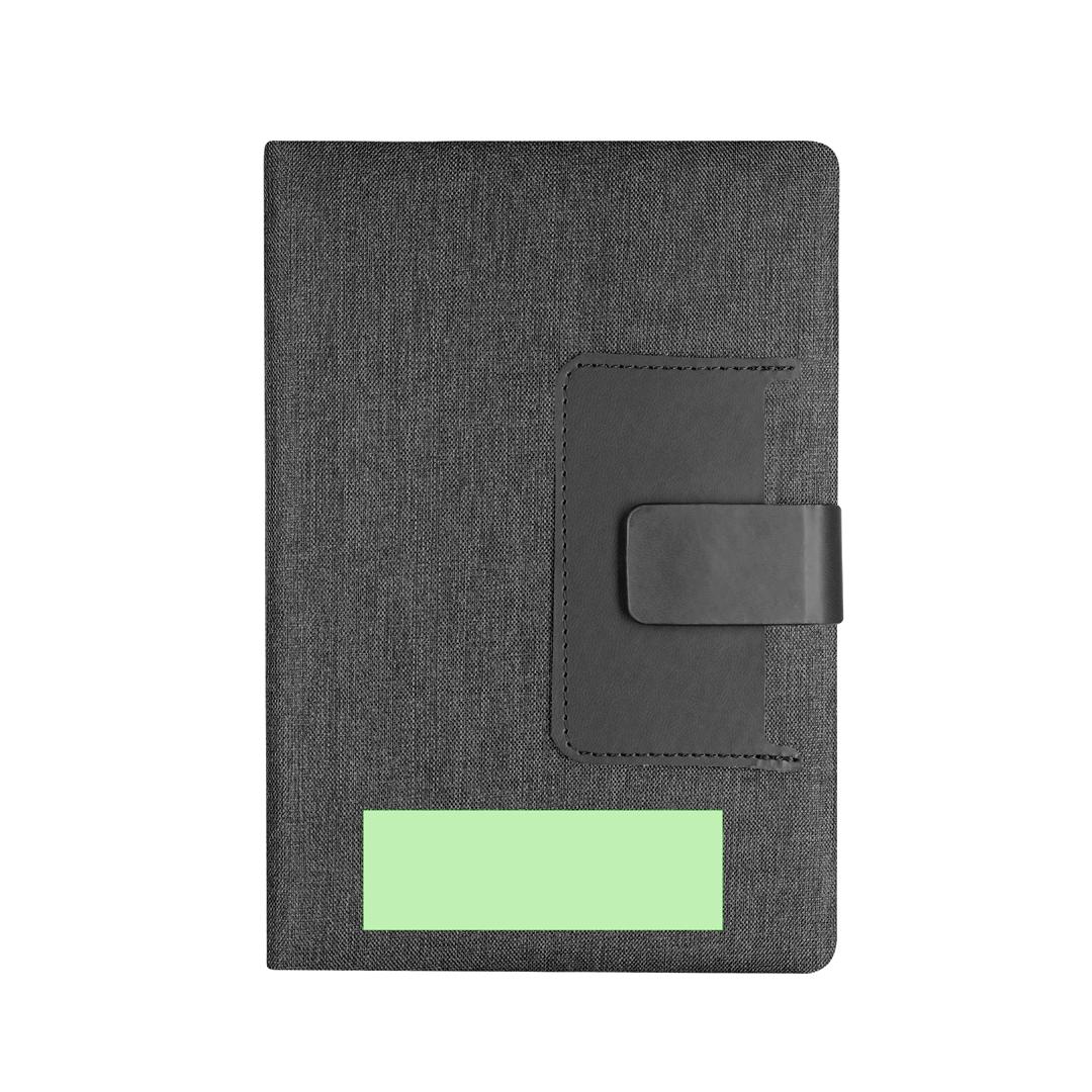 Bloc de notas bicolor de RPET 300D y PU con 80 hojas