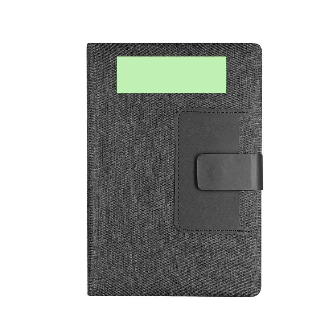 Bloc de notas bicolor de RPET 300D y PU con 80 hojas