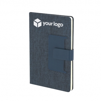 Bloc de notas bicolor de RPET 300D y PU con 80 hojas