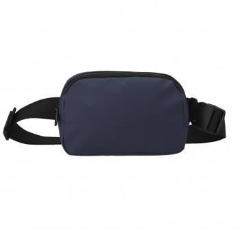 Riñonera de PU de diseño con bolsillo central cremallera, hebilla ajustable y bolsillo trasero cremallera