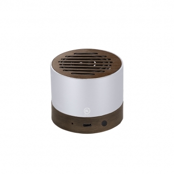 Altavoz Bluetooth 5.3 de aluminio reciclado con madera de nogal, 3W y distintivo reciclado