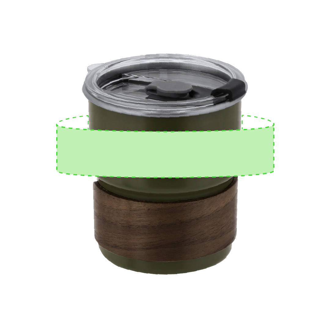 Vaso corto de acero inoxidable con detalles de madera 250 ml