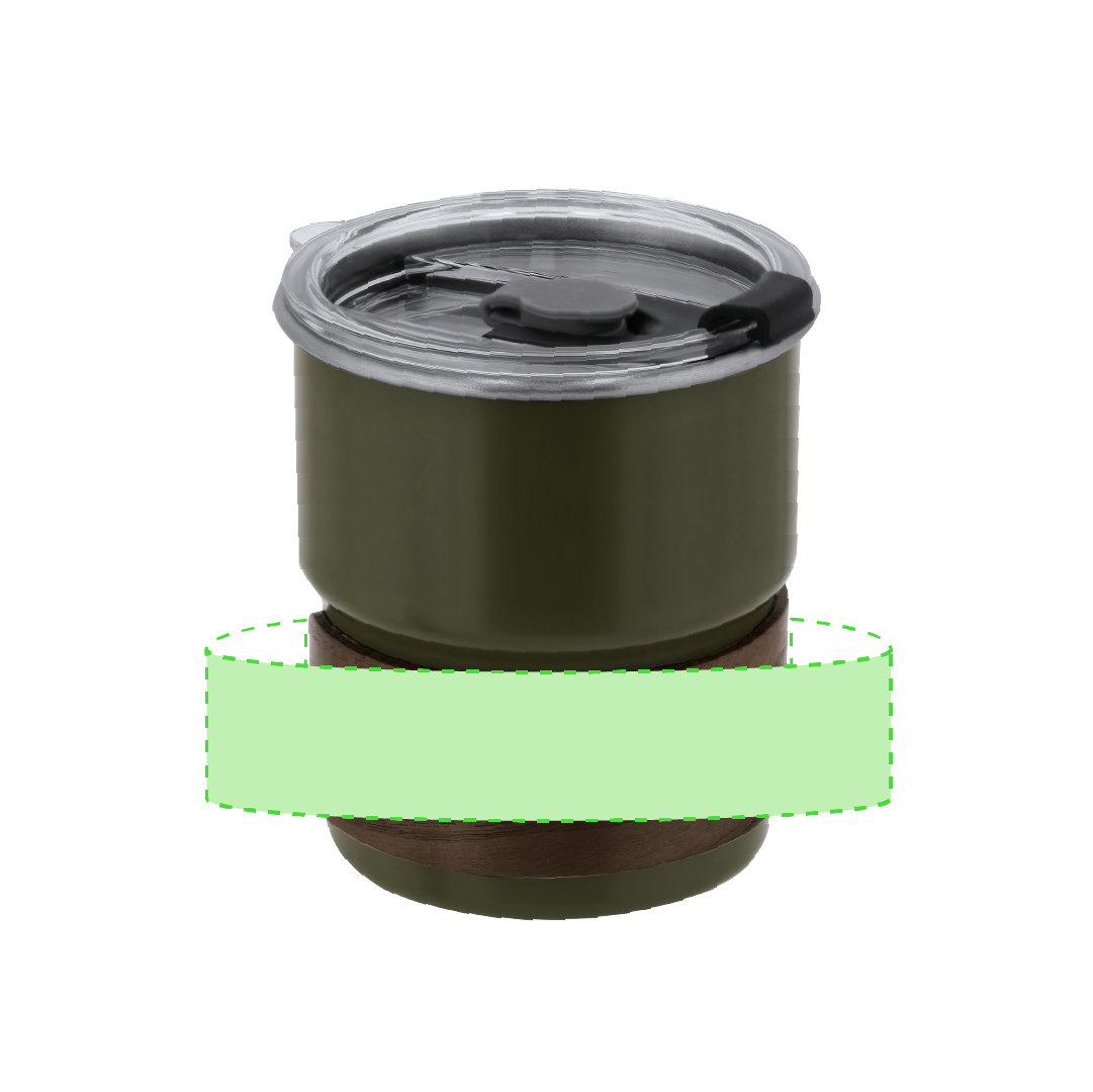 Vaso corto de acero inoxidable con detalles de madera 250 ml