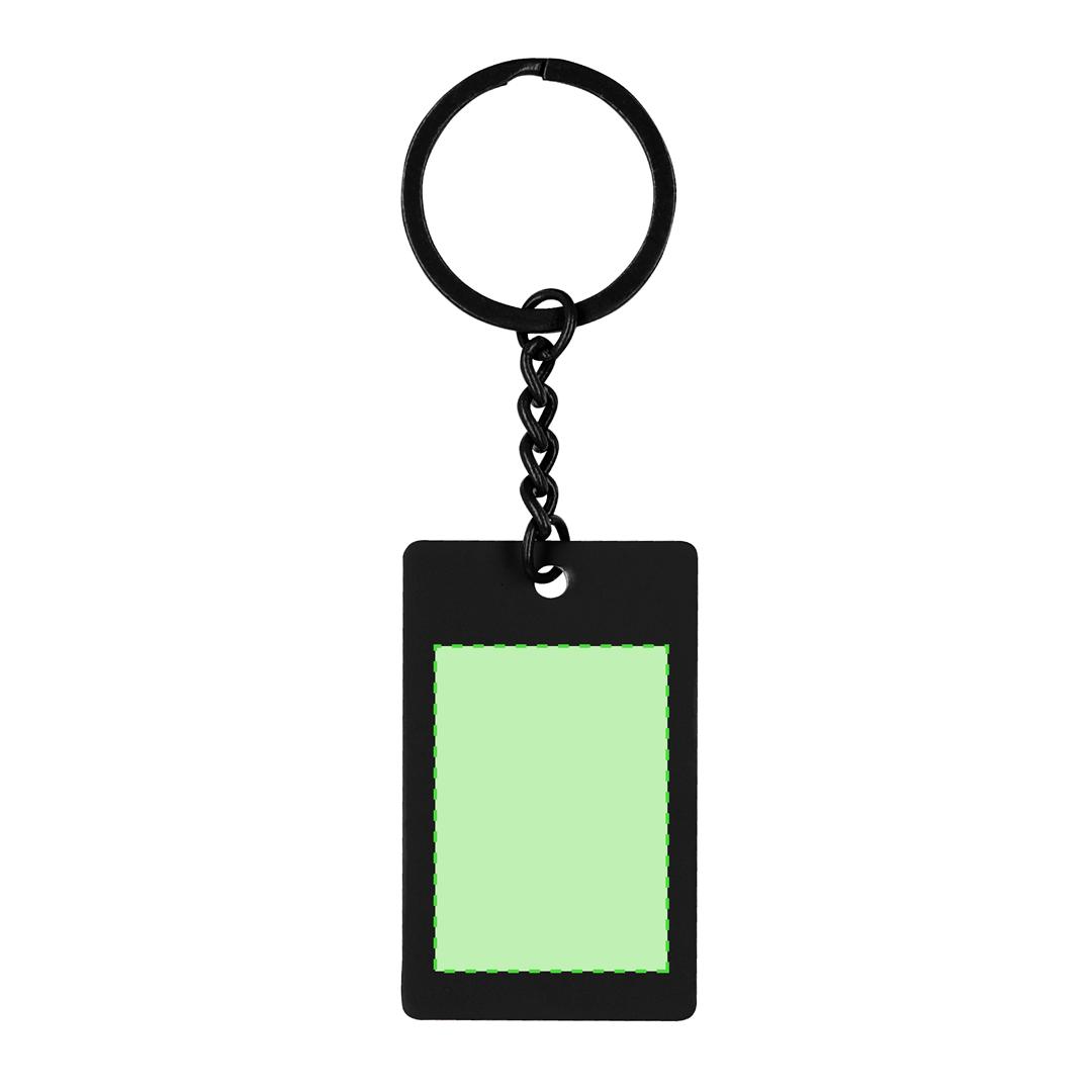 Llavero de acero inox con acabado gomoso para marcaje láser 3,2×5,2 cm