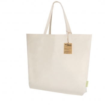 Bolsa de algodón reciclado 220 g/m² gran formato 60×45 cm