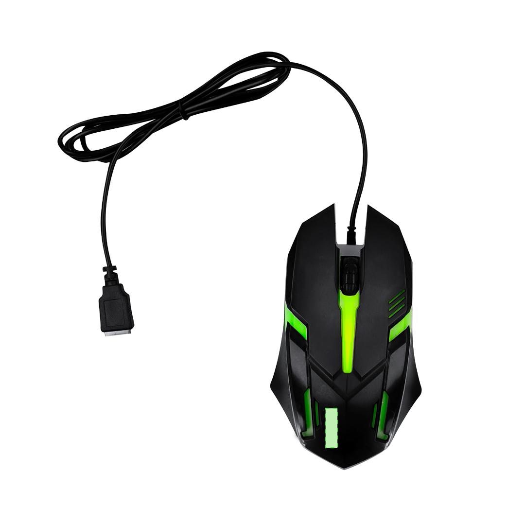 Ratón óptico gaming con luces LED multicolor y conexión USB