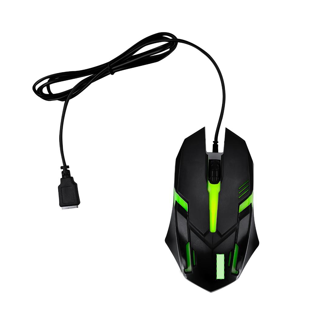 Ratón óptico gaming con luces LED multicolor y conexión USB