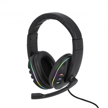 Auriculares gaming con micrófono, luces LED y conexión Jack/USB