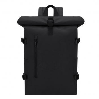 Mochila de PU enrollable con bolsillo trasero de acceso lateral y portátil 15