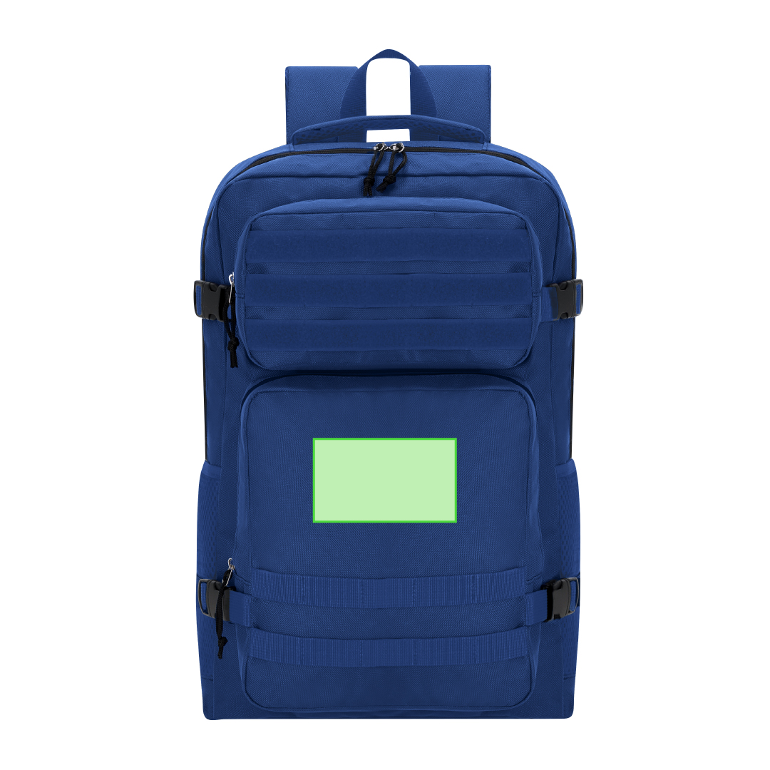 Mochila táctica de poliéster 600D con soportes elásticos frontales, portátil 17