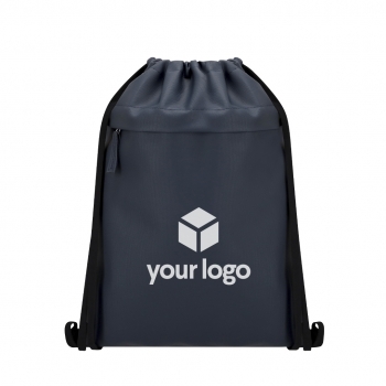 Mochila de cuerdas de PU y poliéster 600D con bolsillo frontal y tirador en PU