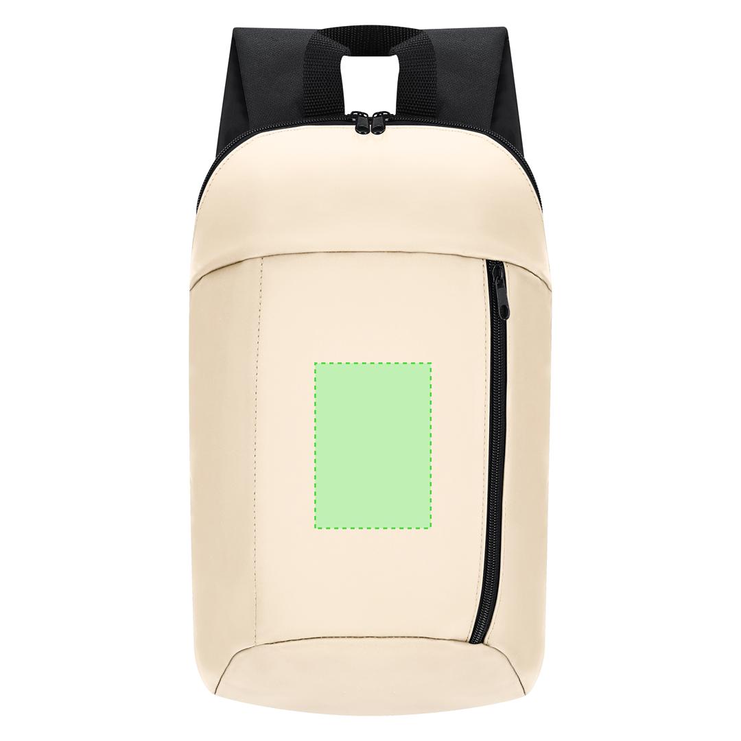 Mochila de PU con cremallera vertical frontal, espalda y cintas acolchadas transpirables
