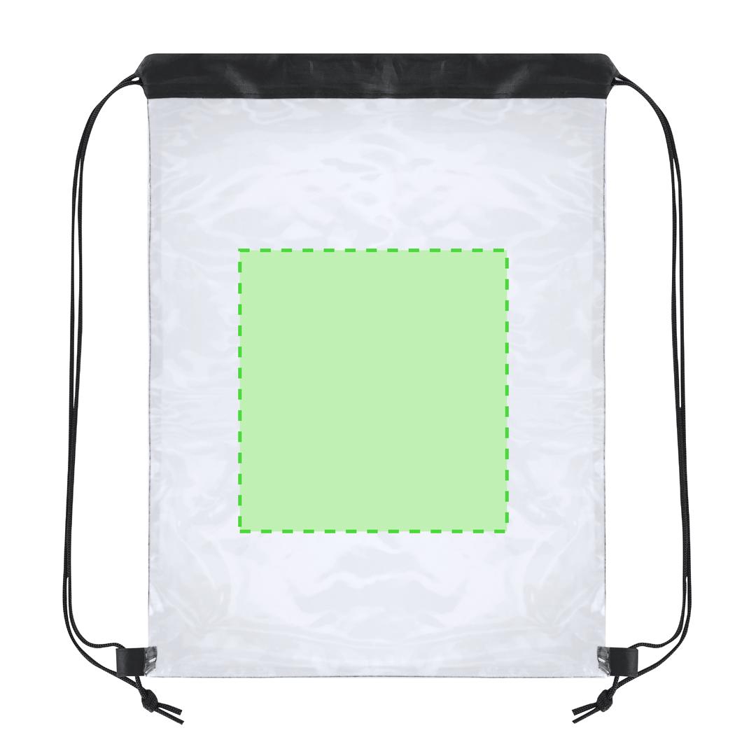 Mochila de cuerdas transparente de PVC con cuerdas de autocierre