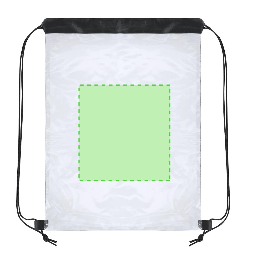 Mochila de cuerdas transparente de PVC con cuerdas de autocierre