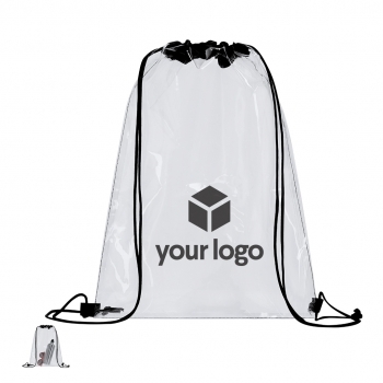 Mochila de cuerdas transparente de PVC con cuerdas de autocierre