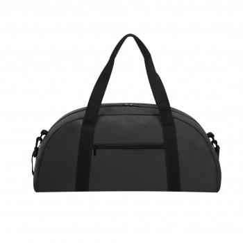 Bolso de PU con cremalleras invisibles metálicas negras, bolsillo frontal y bandolera ajustable