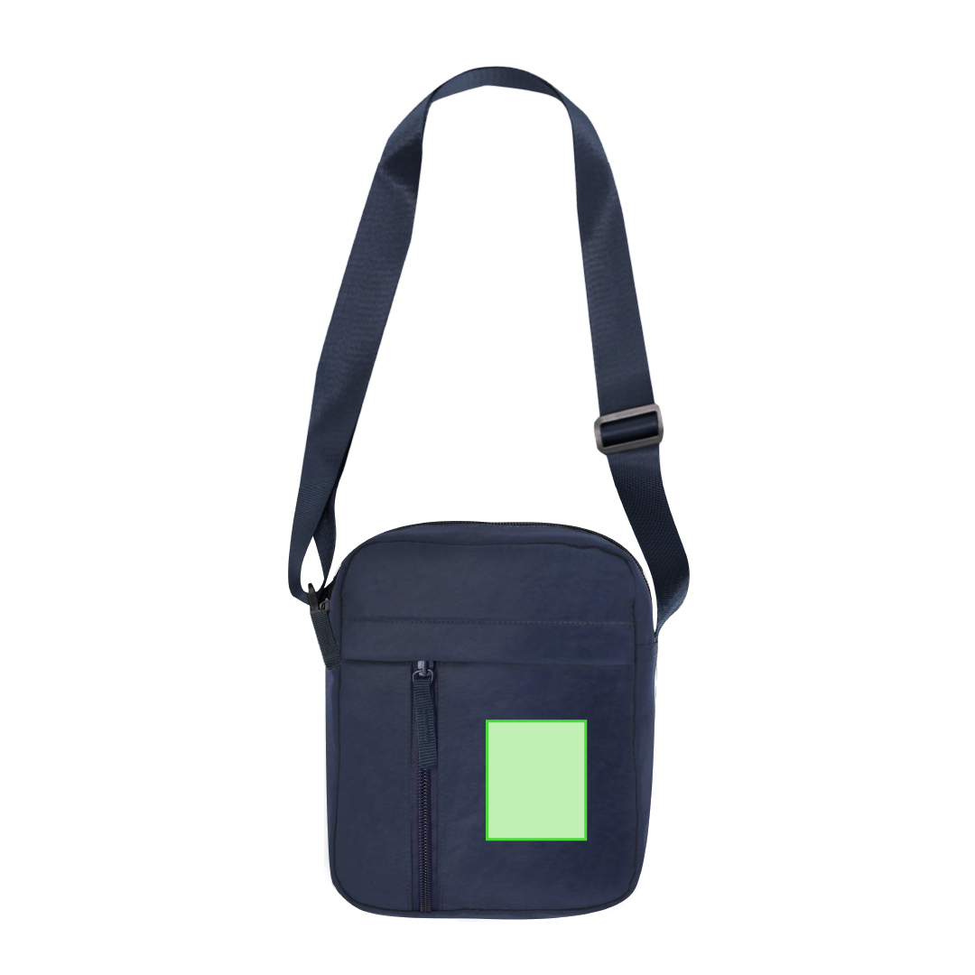 Bandolera de soft nylon con bolsillo central de cremallera y 2 compartimentos frontales de acceso rápido vertical