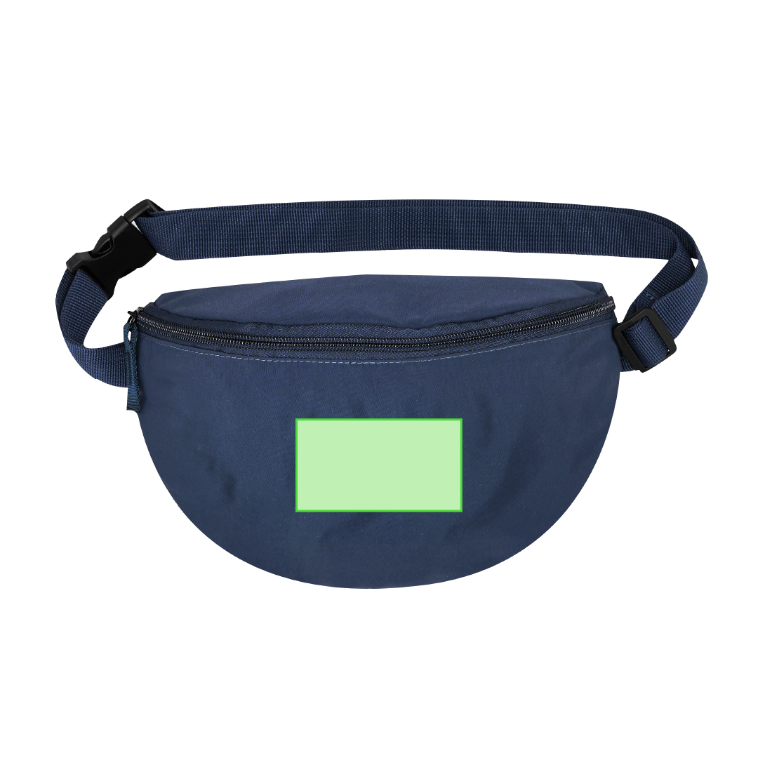Riñonera de soft nylon 135 g/m² con cremallera central y cierre de clip ajustable
