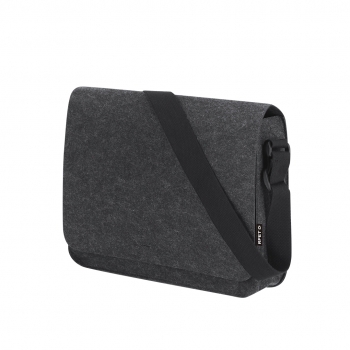 Bandolera de fieltro RPET con compartimento portátil/documentos, velcro interior y DTF2