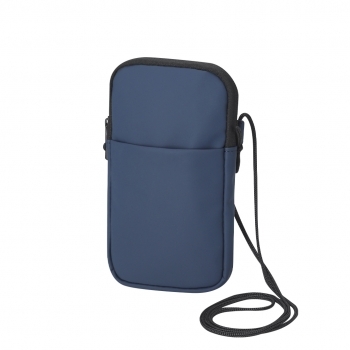 Portatodo de PU suave con cremallera invisible, tirador metálico, cinta cordón y bolsillo exterior