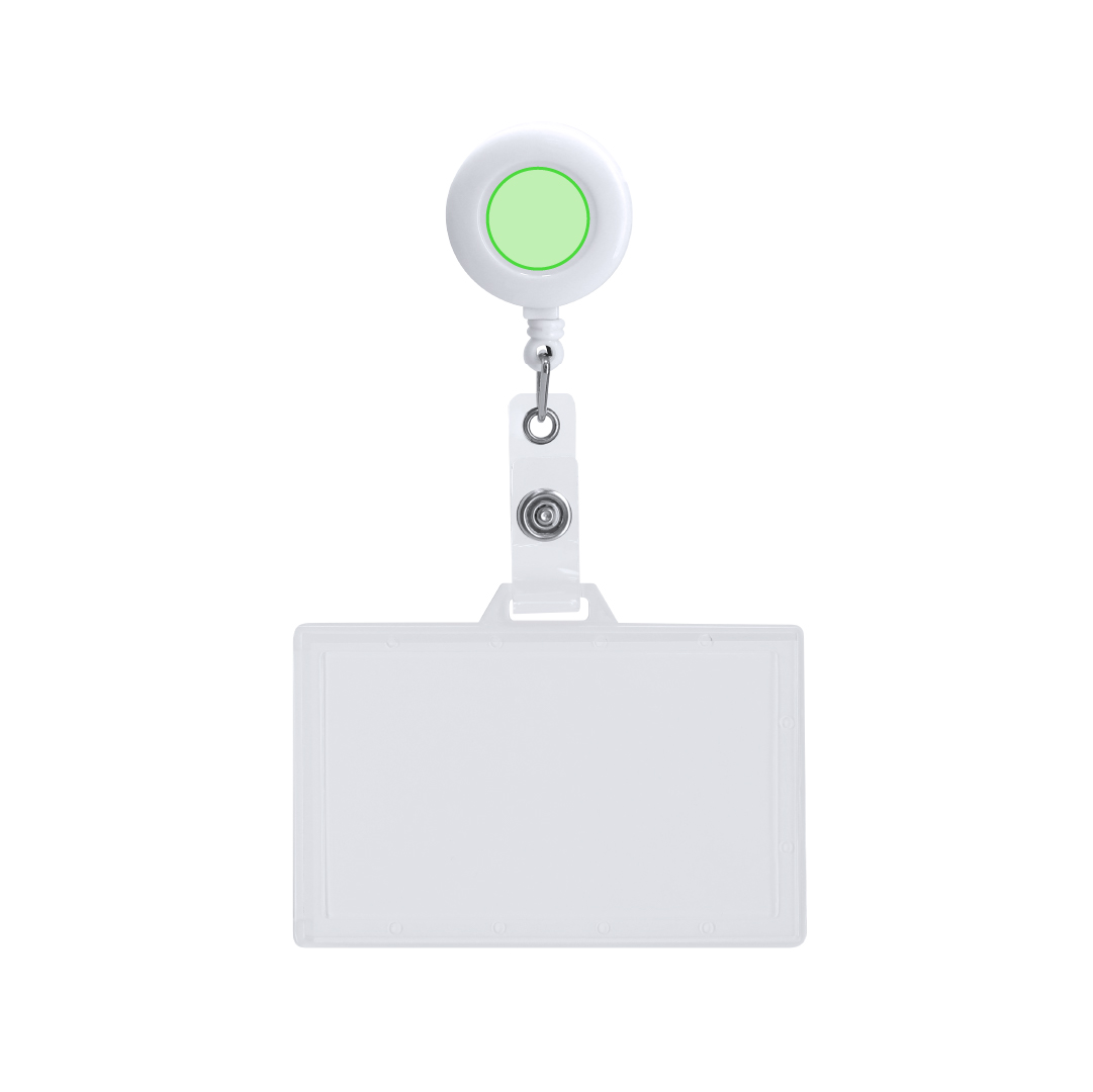 Identificador lanyard extensible con portatarjetas PS rígido transparente y cuerda extensible hasta 70 cm