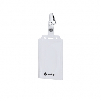 Identificador de PS rígido vertical con pinza metálica para colgar y mostrar la identificación