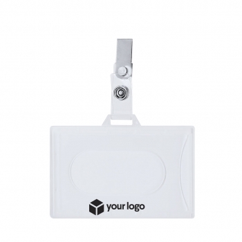 Identificador de PS rígido horizontal con pinza metálica para colgar y mostrar la identificación