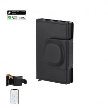 Tarjetero inteligente de PU localizador dual Apple Find My y Android Find Hub con 10 tarjetas
