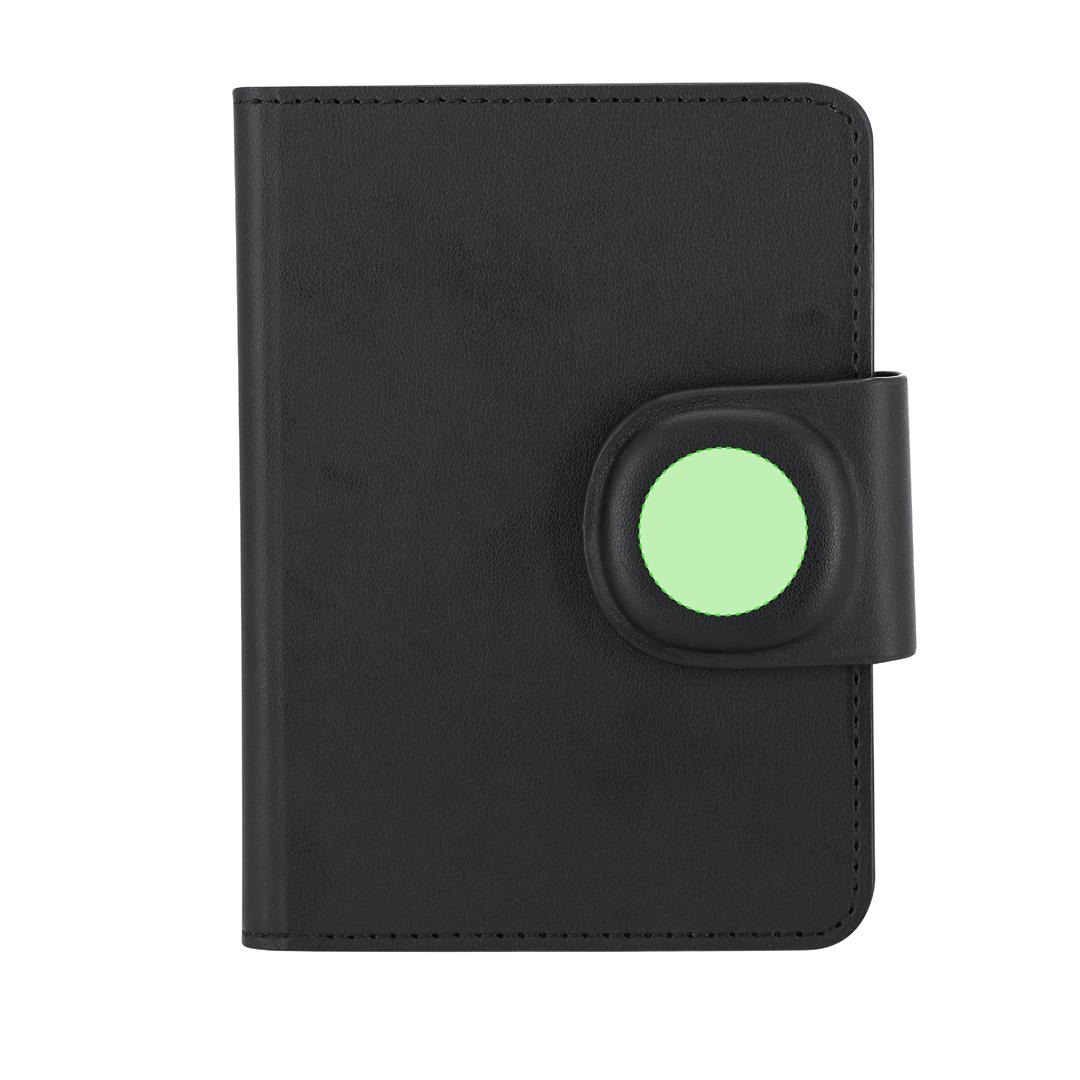 Funda de pasaporte inteligente de PU con localizador dual Apple Find My y Android Find Hub