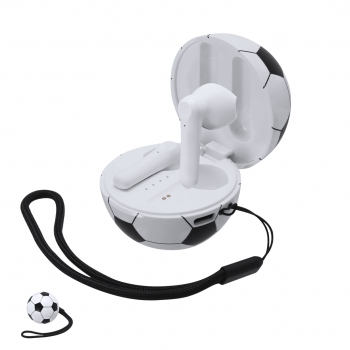 Auriculares Bluetooth 5.3 con estuche de carga en forma de balón de fútbol y cable USB-C